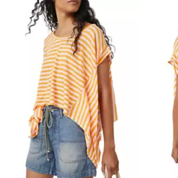 NWT Free People We The Free Striped Angel Tee Size L - Picture 4 of 7